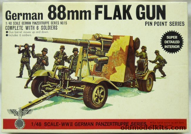 Bandai 1/48 German 88mm Flak Gun - With Crew, 8236-300 plastic model kit